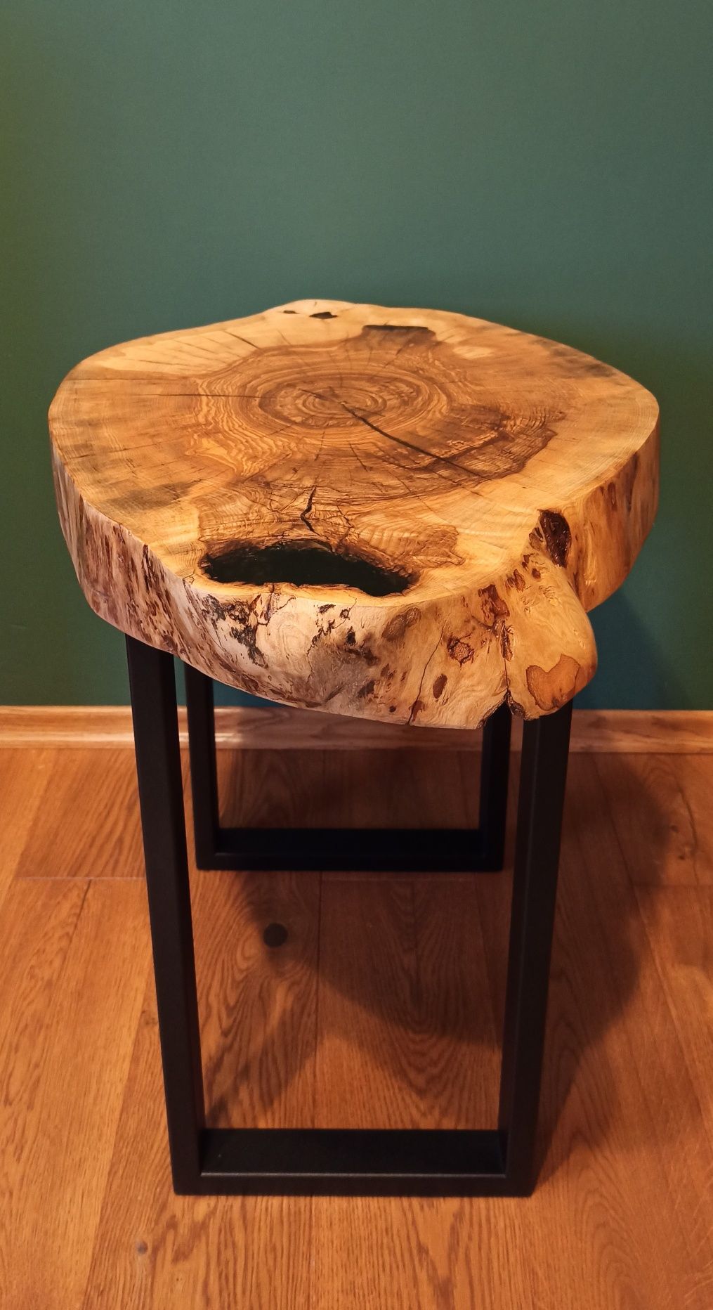 Stolik kawowy plaster drewno jesion żywica