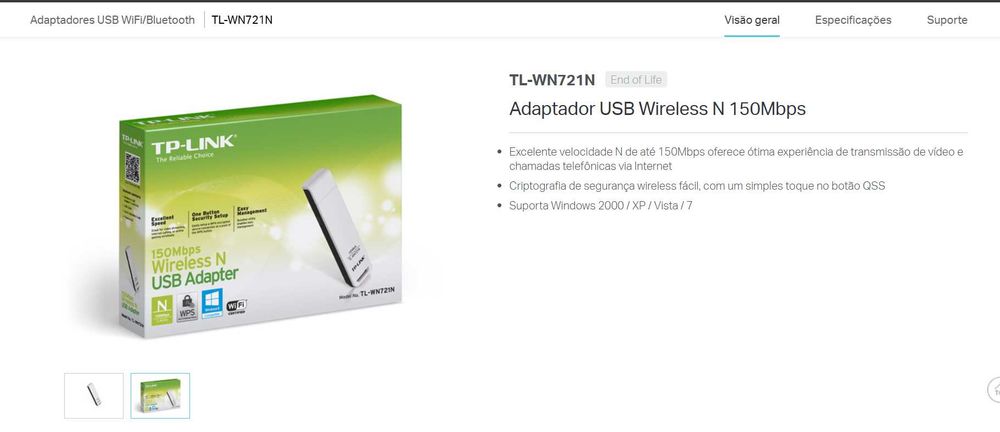 Adaptador USB Wireless N 150Mbps TL-WN721N