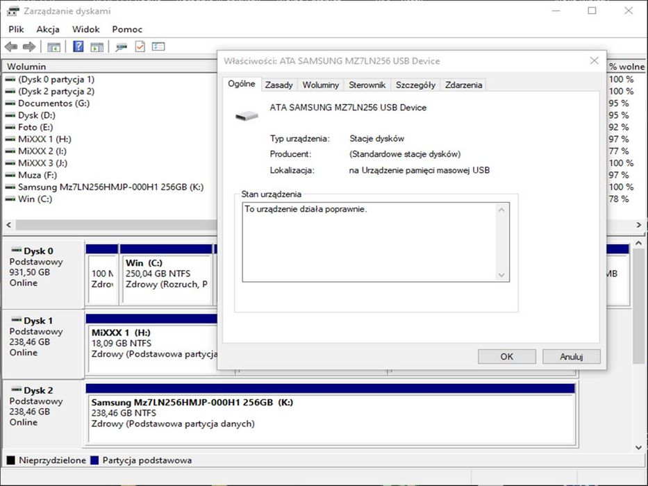 SSD 256GB Samsung Pm871A