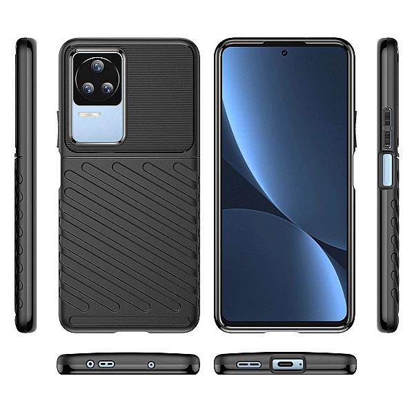 Thunder Case etui Xiaomi Poco F4/5G silikonowy pancerny pokrowiec czar