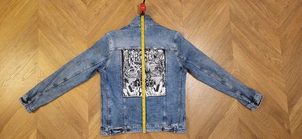 PRO8L3M ART BRUT KURTKA KATANA rozmiar "S" jeans custom projekt unisex