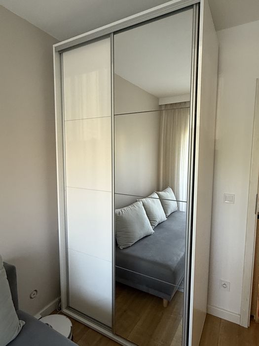 Szafa przesuwna Flex 120 cm z lustrem biały/