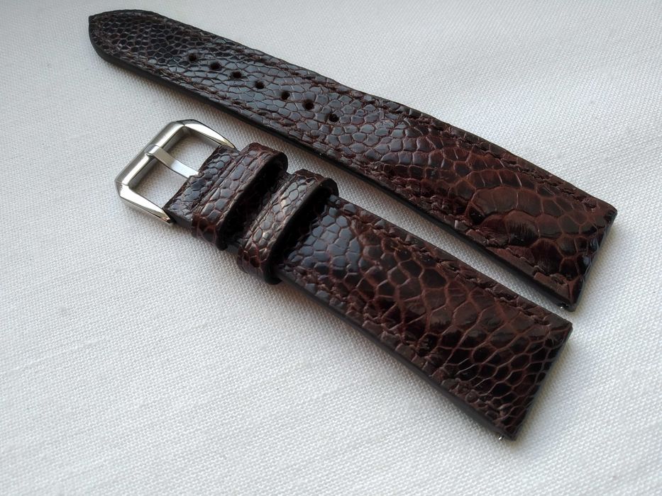 Pasek skórzany do zegarka 22 / 18 mm Noga strusia , szybki montaż