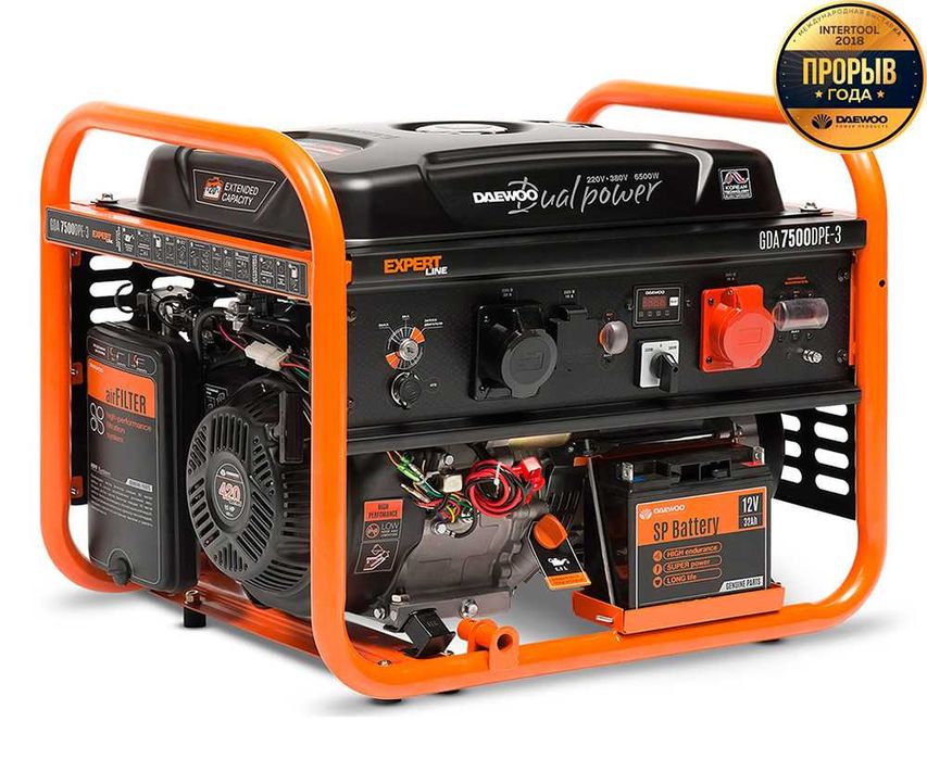 Генератор бензиновый Daewoo GDA 7500DPE-3 (двухрежимный) 6,5 кВт