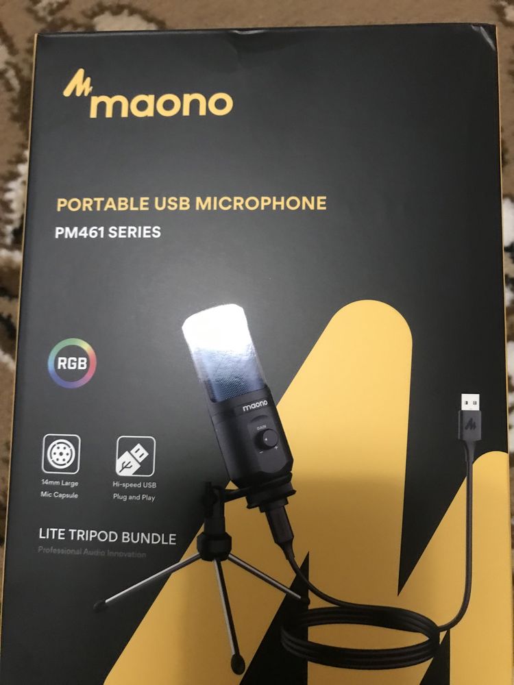 Мікрофон Maono AU-PM461TR для ігор та подкастів (Чорний)