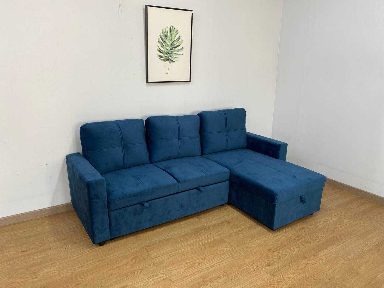 Sofá Chaise Longue Azul Novo Moderno Com garantia