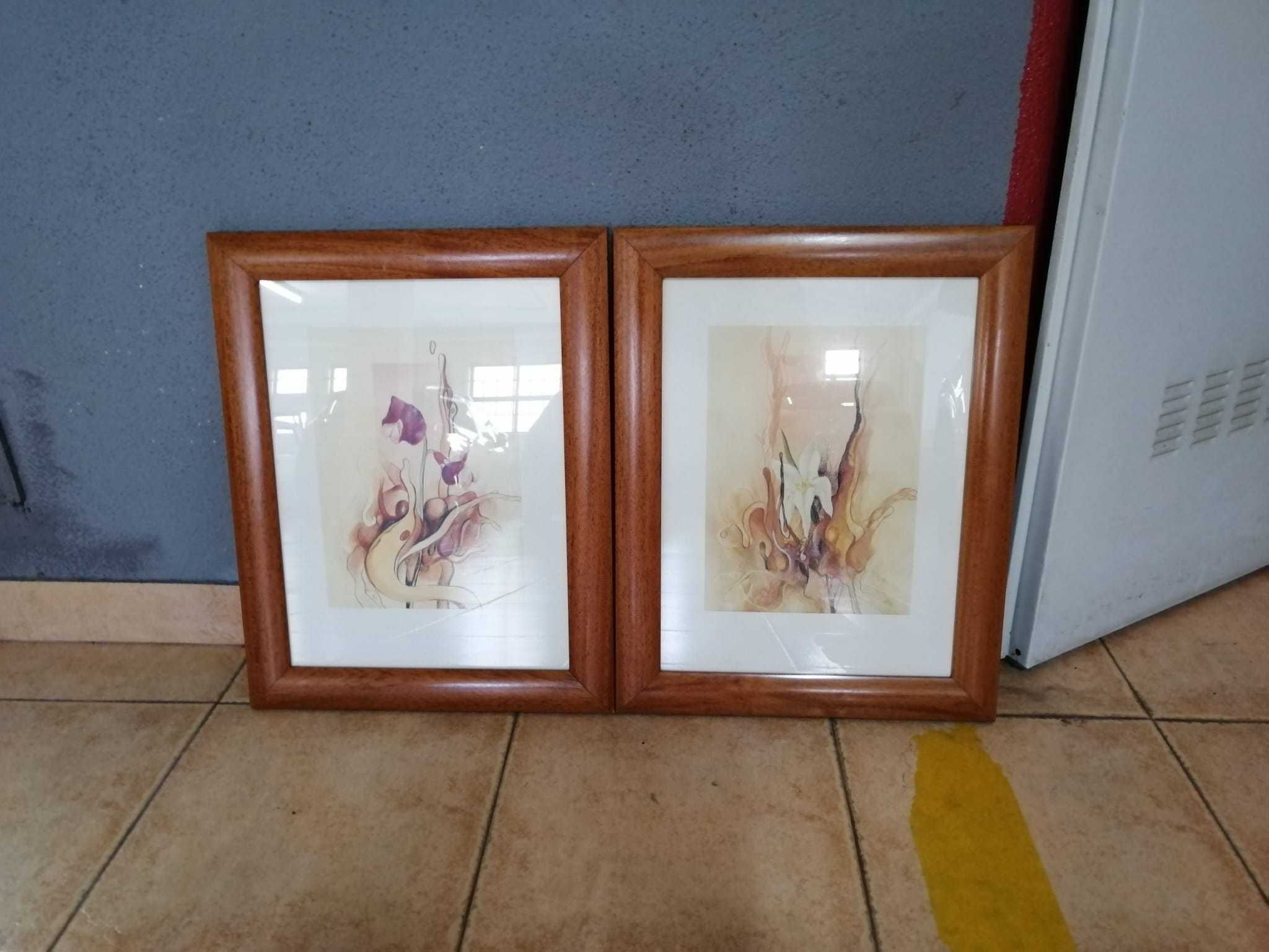 Quadros com molduras de madeira novas