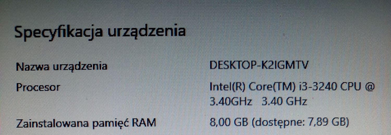 Komputer stacjonarny DELL i3 / Windows 10 PRO / 8 GB RAM