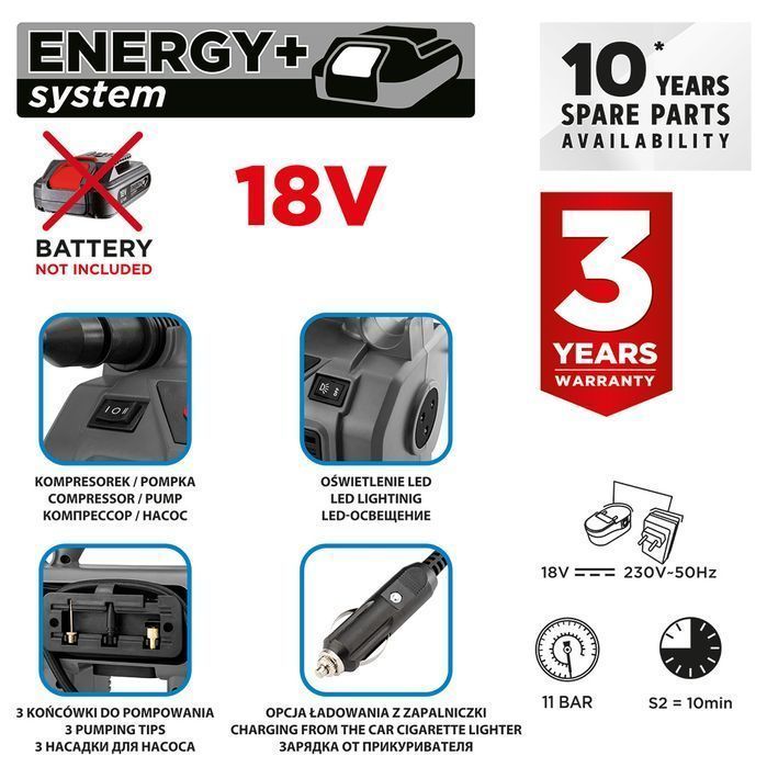 Kompresor Energy+ 18V Bez Akumulatora