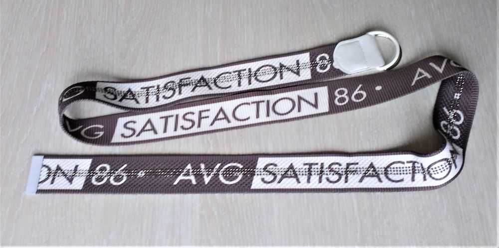 Ремень / пояс AVG SATISFACTION 86 тканевый, цвет белый + какао, стразы