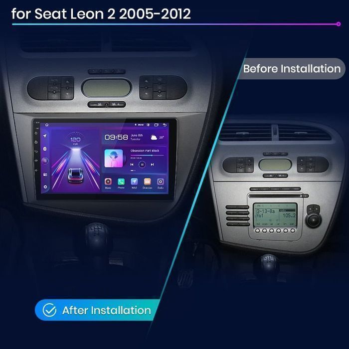 Radio nawigacja Seat Leon MK2 2005 - 2012 4G Carplay Android 4GB 64GB