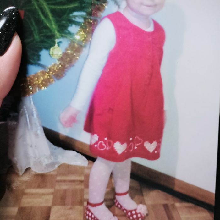 Sukienka czerwona świąteczna sztruksowa 86-92 Tu mikołajki