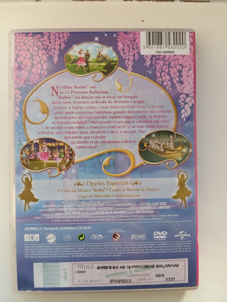 DVD Barbie e as 12 princesas bailarinas