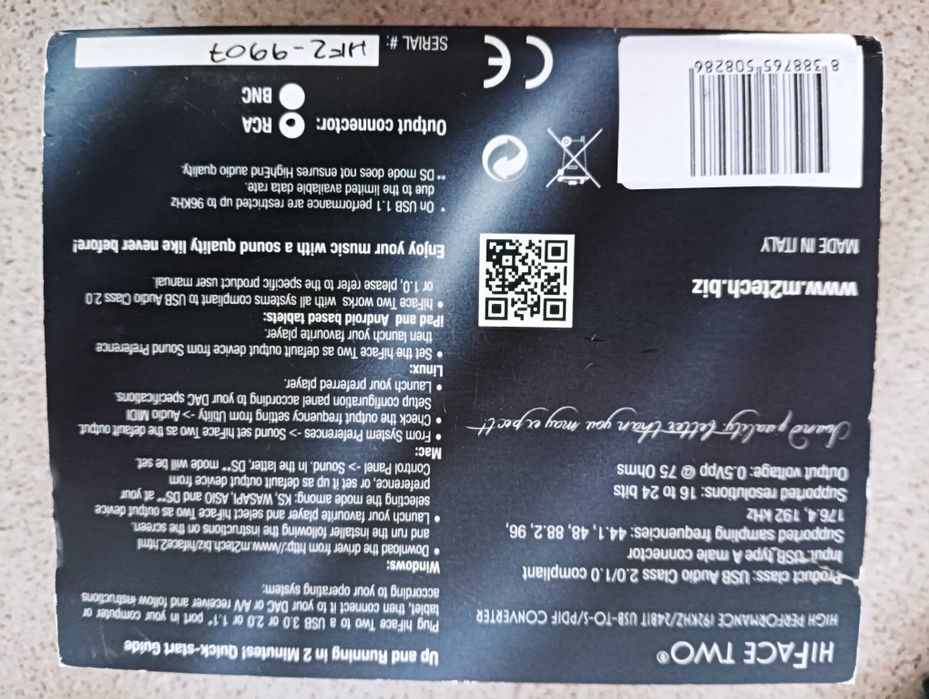 M2 Tech Hiface Two interface USB