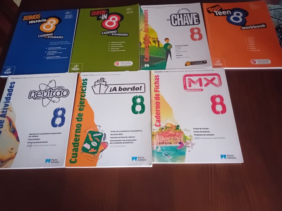 Cadernos de atividades 8.o ano bom estado