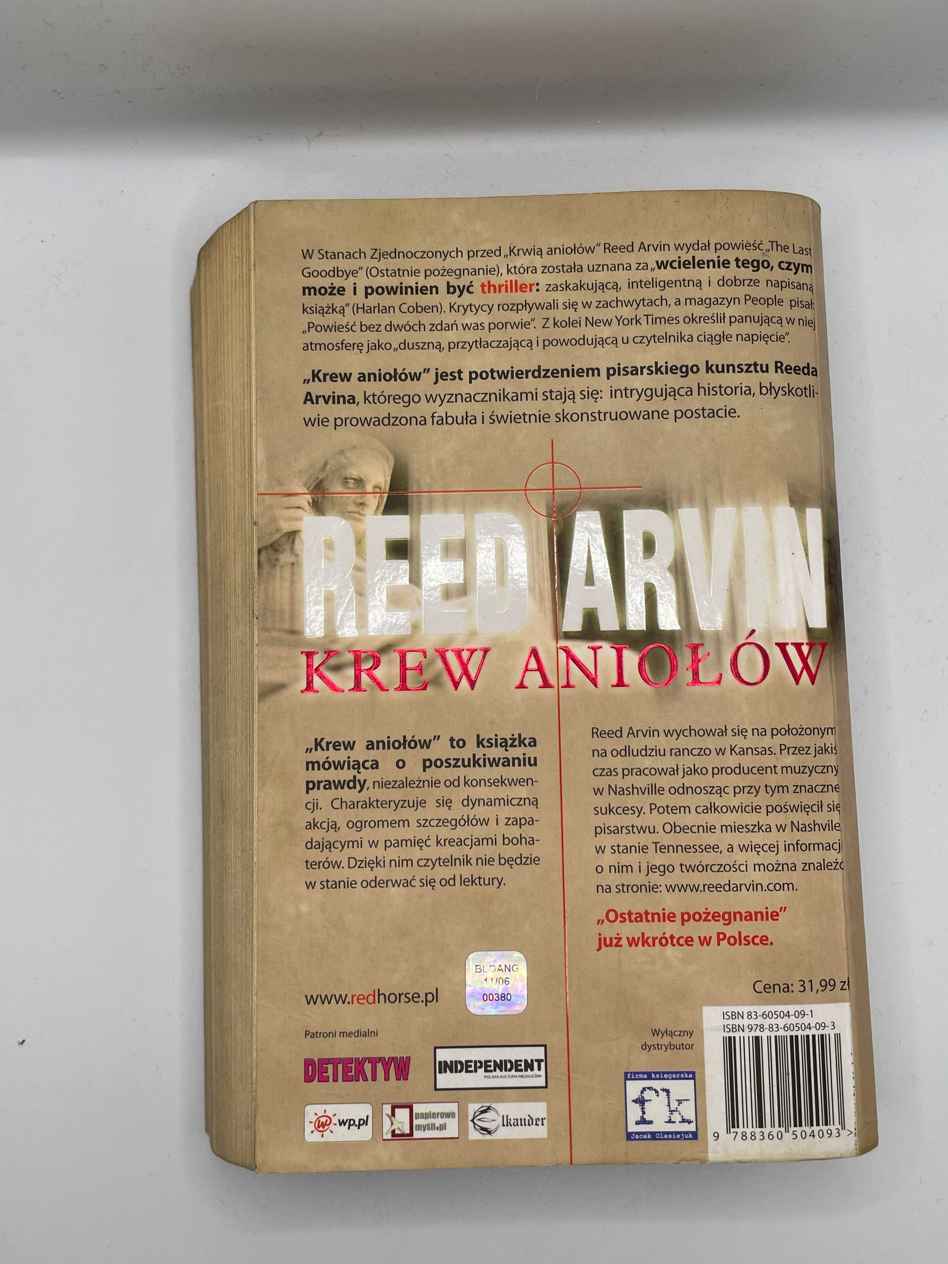 Krew aniołów – Reed Arvin, miękka oprawa, stan słaby