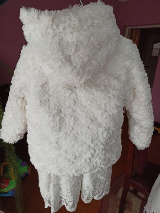 Zestaw do chrztu sukienka i płaszczyk