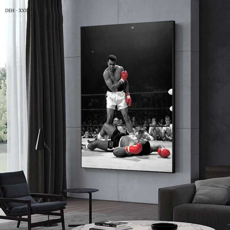 Плакат принт на холсте с боксером Мухаммед Али декор спортивных залов