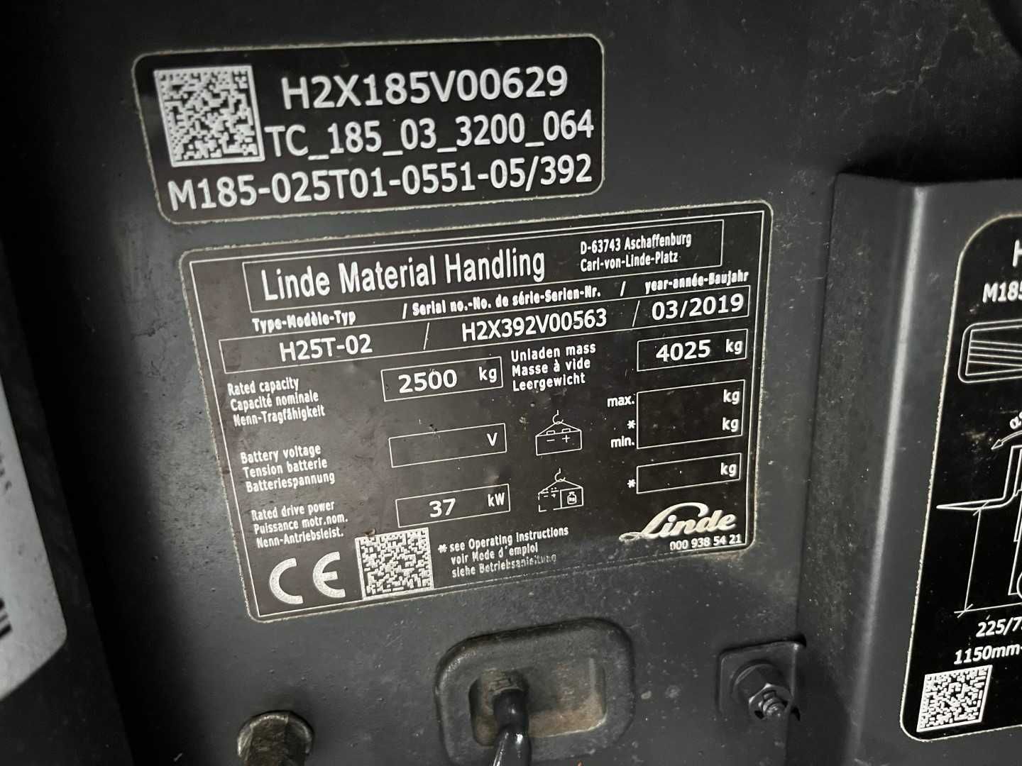Wózek widłowy Linde H25T-02 Triplex Przesuw Kabina 2019 tylko 6656h