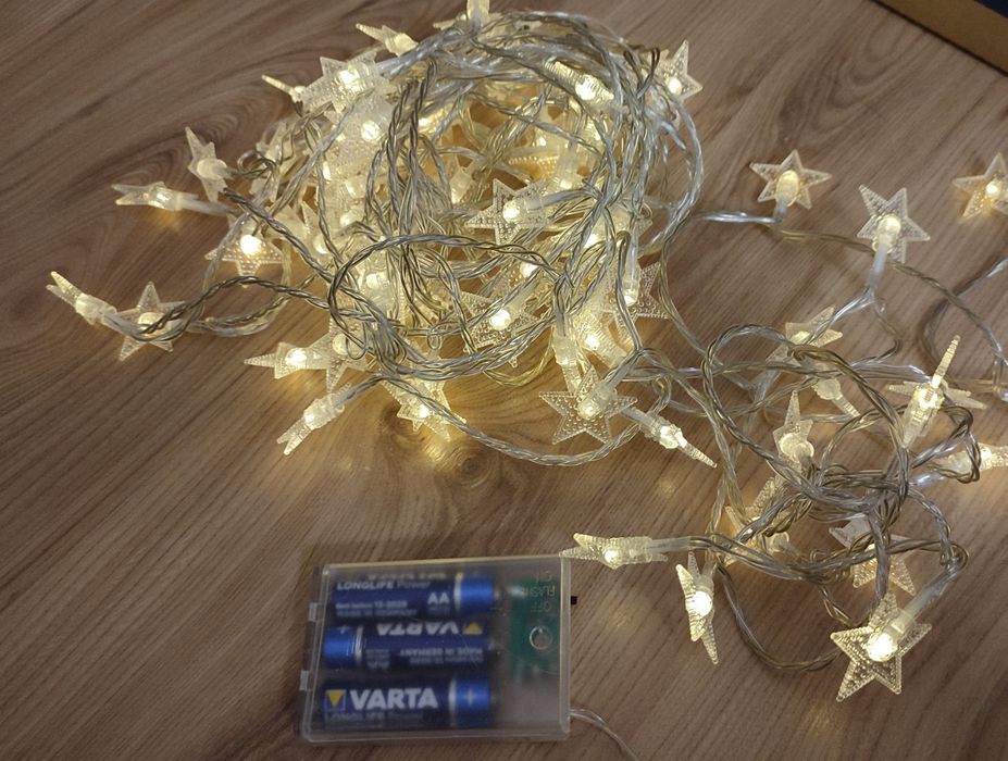 Lampki choinkowe led, długie, LED, girlanda, gwiazdki, łańcuch, 8 metr