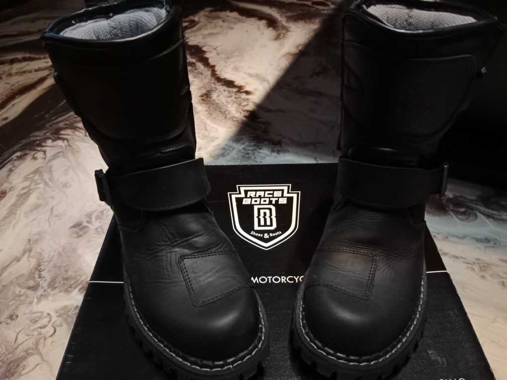 Nowe Buty Motocyklowe skórzane Matowe