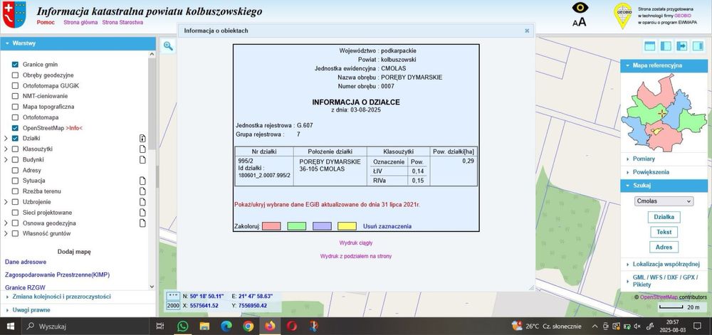Działka budowlana - Poręby Dymarskie, gmi. Cmolas