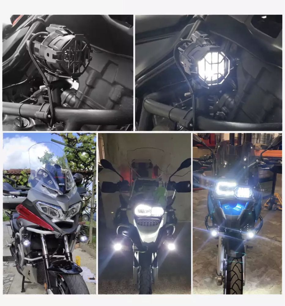 Par de faróis auxiliares LED homologados E9 bmw suzuki yamaha