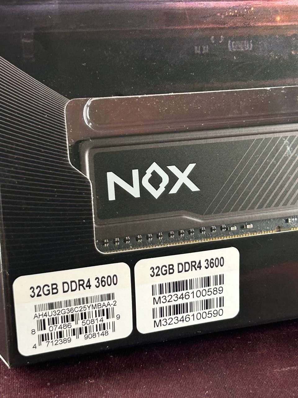 Нова Оперативна пам'ять до комп'ютера DDR4 32GB (2X16GB) 3600 Mhz Nox