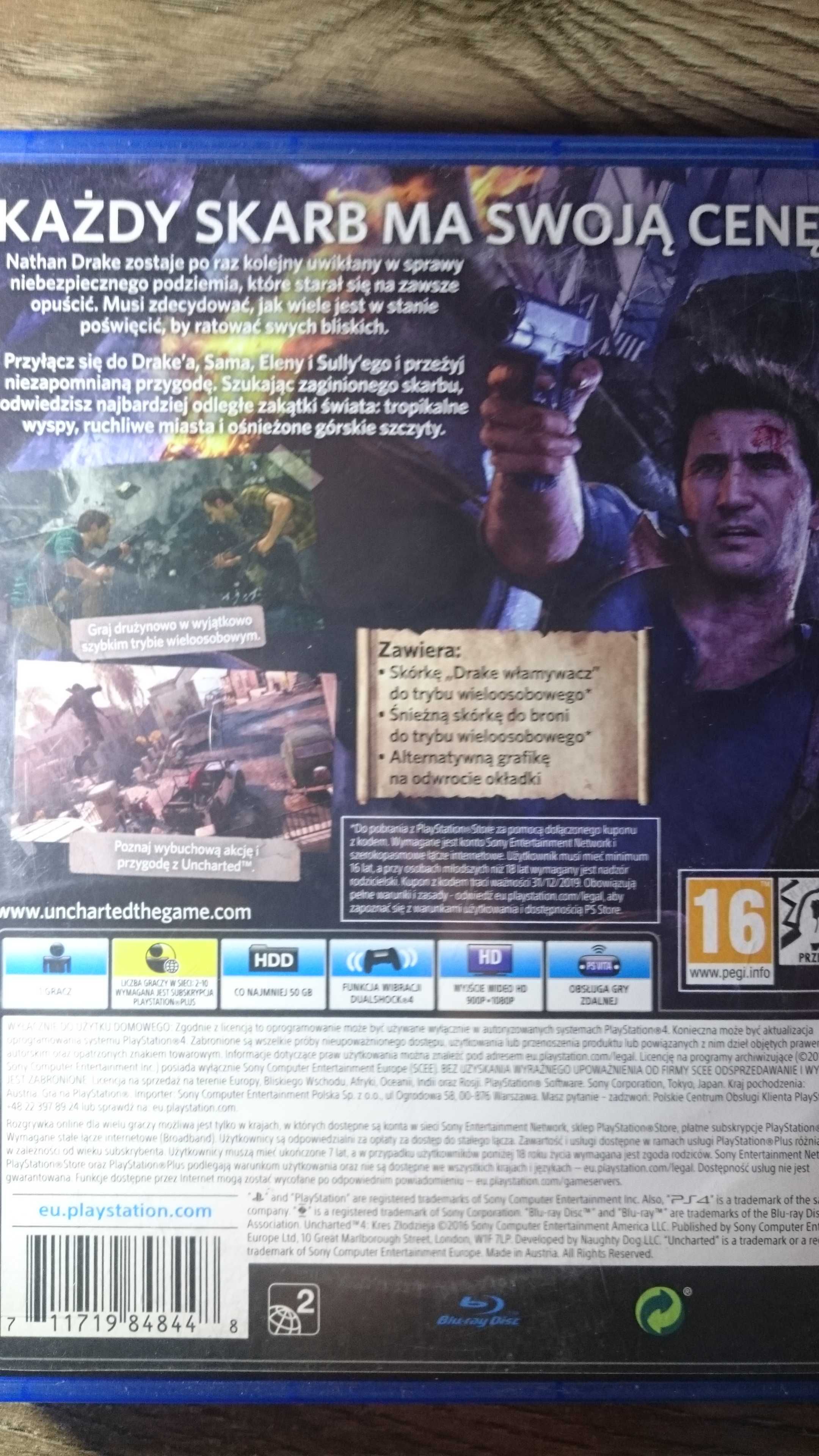 Gra Uncharted 4 PL PS4  Playstation 4 GTA Spiderman Wiedźmin