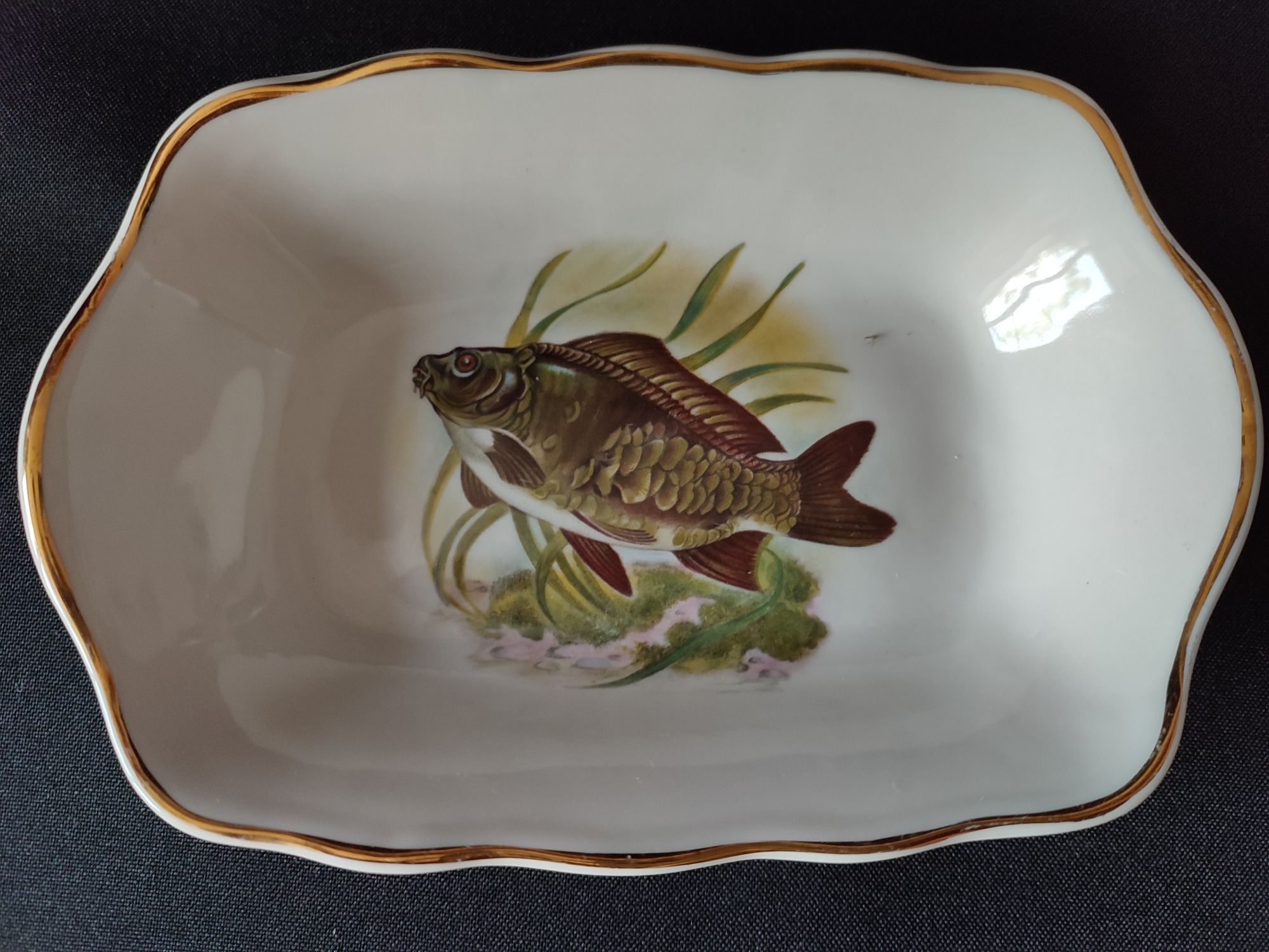 Набор тарелок Коростень, набор "Рыбы", СССР ретро, винтаж.