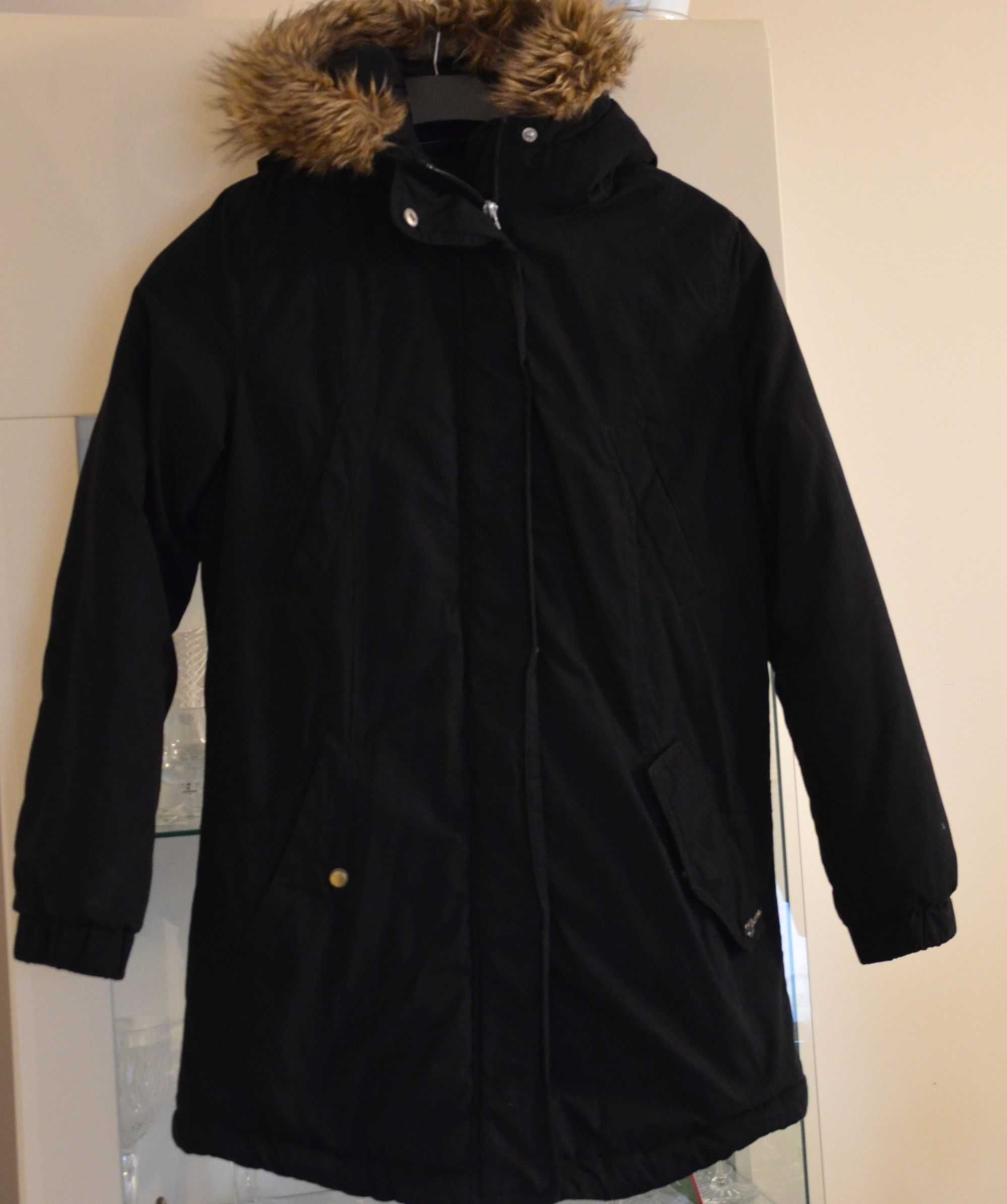 GUESS - zimowa kurtka parka z kapturem - damska- rozmiar S