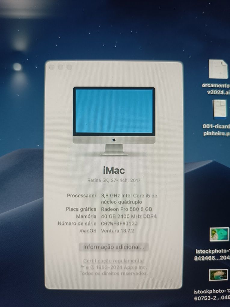 iMac (Retina 5K, 27 polegadas, 2017) 40GB RAM