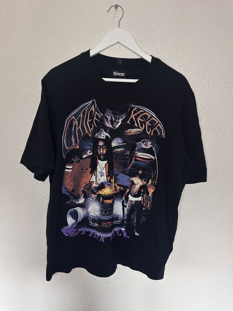 Chief Keef VAGE Koszulka Męska Rap Style Streetwear Hip Hop Y2K Vibe