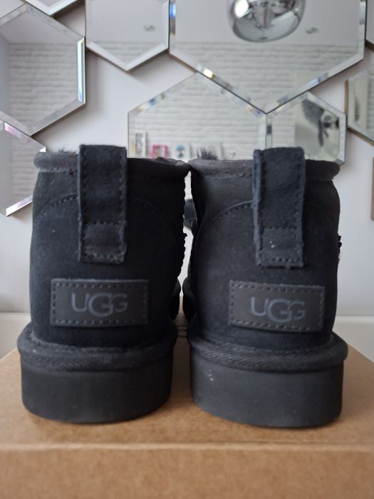 UGG 38 Classic Ultra Mini botki Nowe kozaki krótkie czarne skóra
