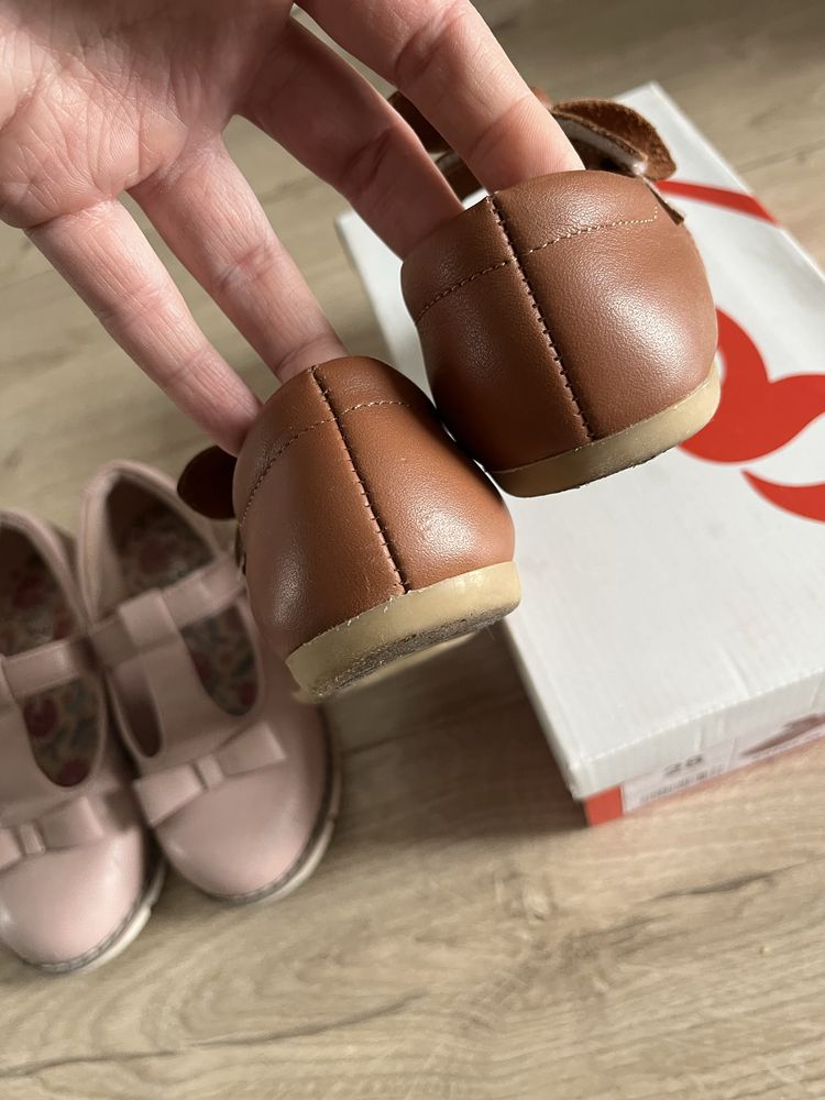 Baleriny baletki emel 28 brązowe kokardka buty buciki