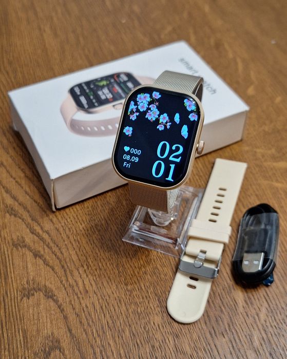 Zegarek damski smartwatch inteligenty PL menu - krokomierz, puls