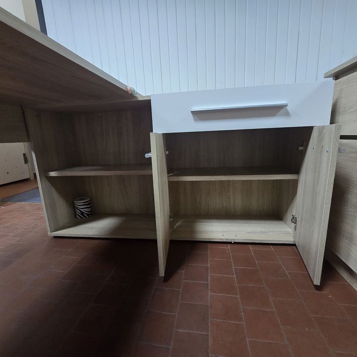 Biurko narożne lewe. Dąb sonoma. Jak nowe.