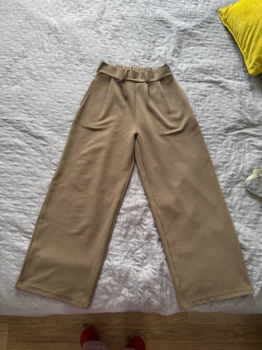 брюки палаццо широкі штани карамельного кольору коричневі