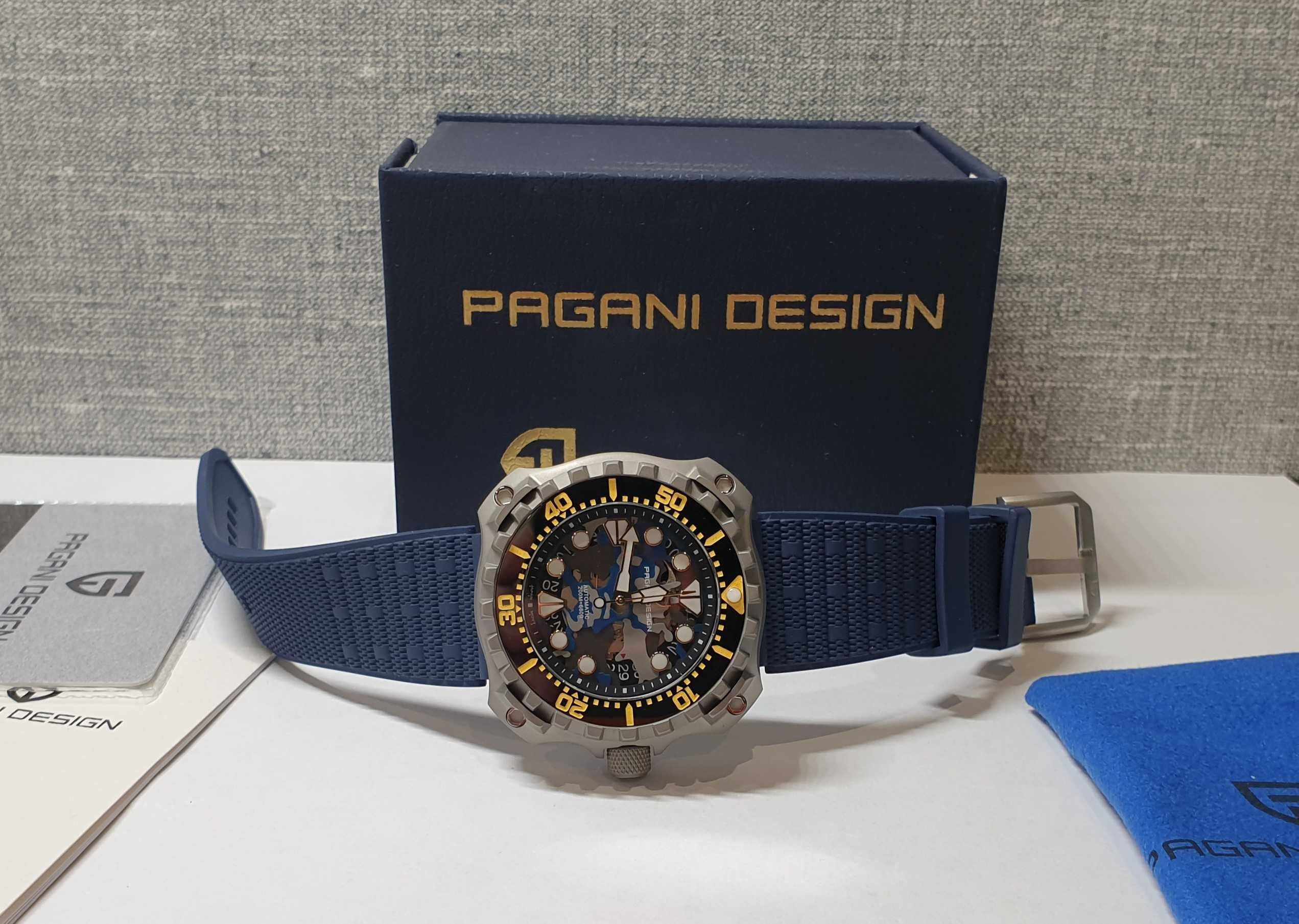 Чоловічий годинник часы Pagani Design Automatic 200m Sapphire 43mm