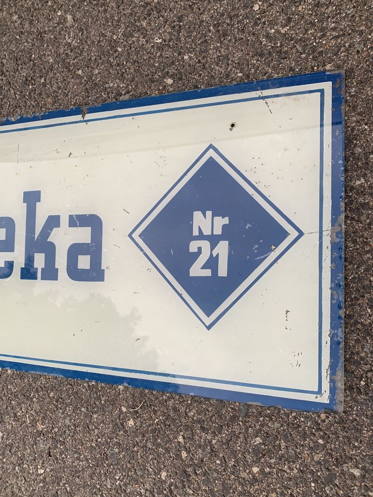 Oryginalny szklany szyld Apteka PRL