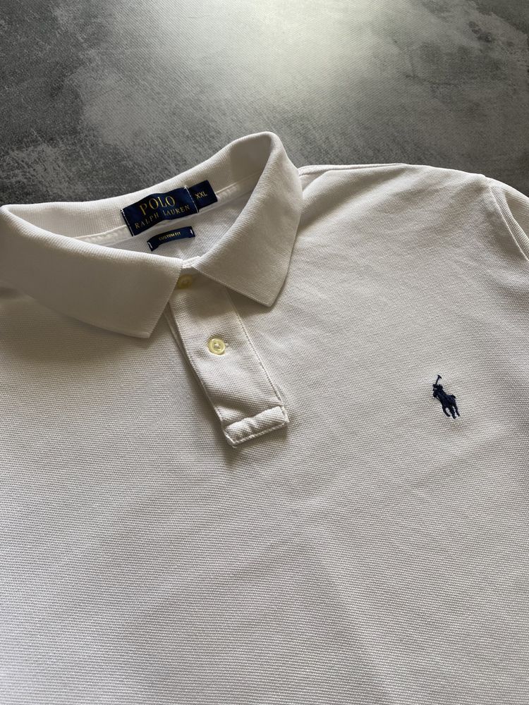 Поло футболка Polo by Ralph Lauren белое мужское оригинал