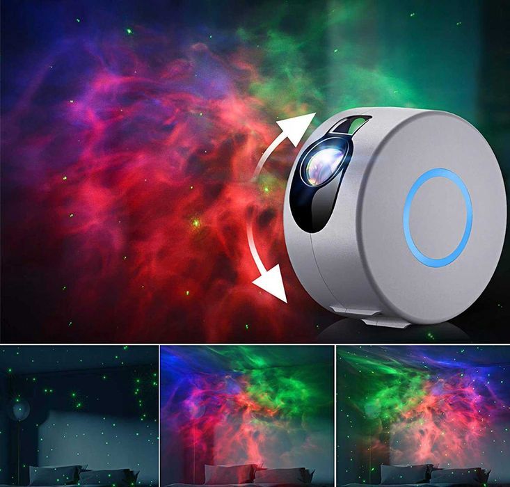 PROJEKTOR GWIAZD Lampka Nocna Rzutnik Dla Dzieci Led Laserowy Biały