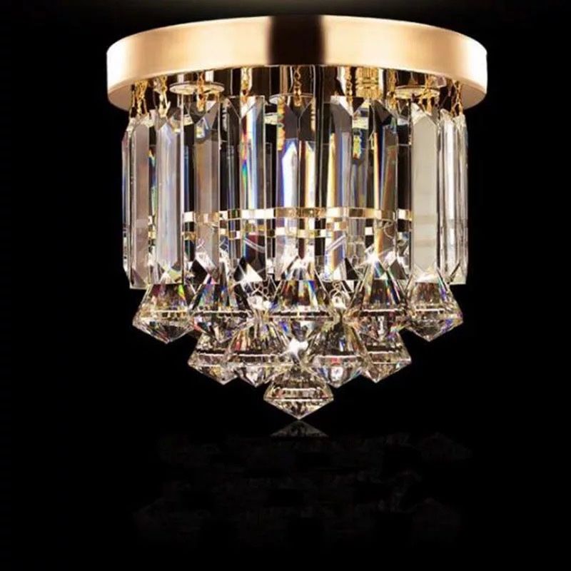 Żyrandol kryształowy lampa kryształowa sufitowa złoty