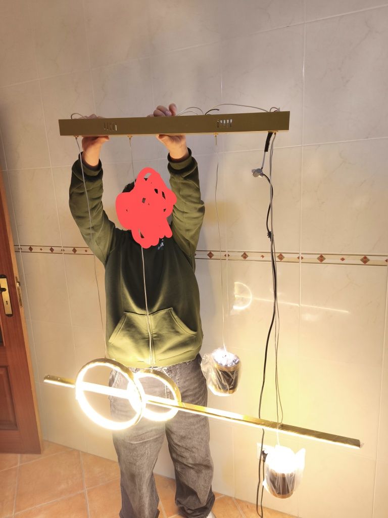 Candeeiro iluminaria luxuosa led