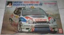 Poster - Toyota Corolla WRC - Vencedor Monte Carlo 1998 - Carlos Sainz