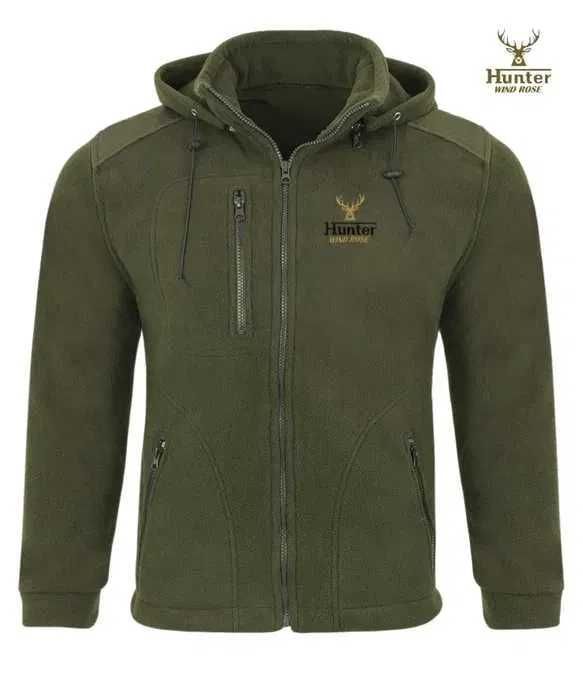 Męski cieply polar myśliwski do lasu Mistral Hunter /ODPINANY KAPTUR /