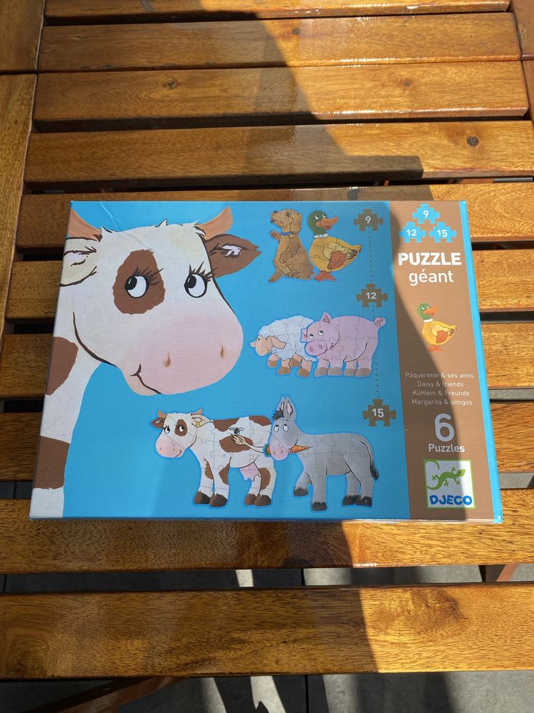 Puzzle gigant Djeco zwierzątka 9,12,15 elementów