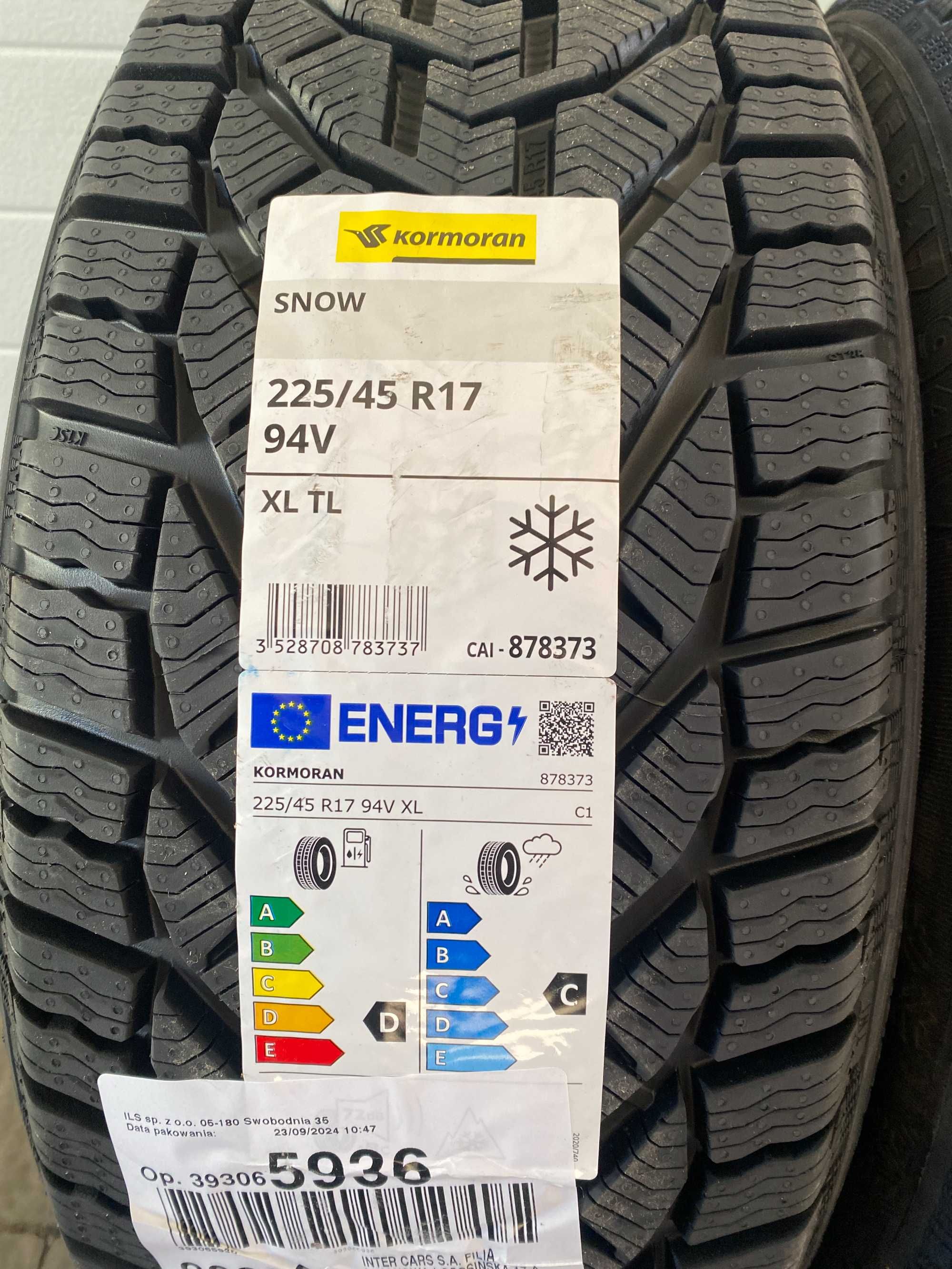 4x 225/45 R.17 94V XL Kormoran Snow 2024 zima