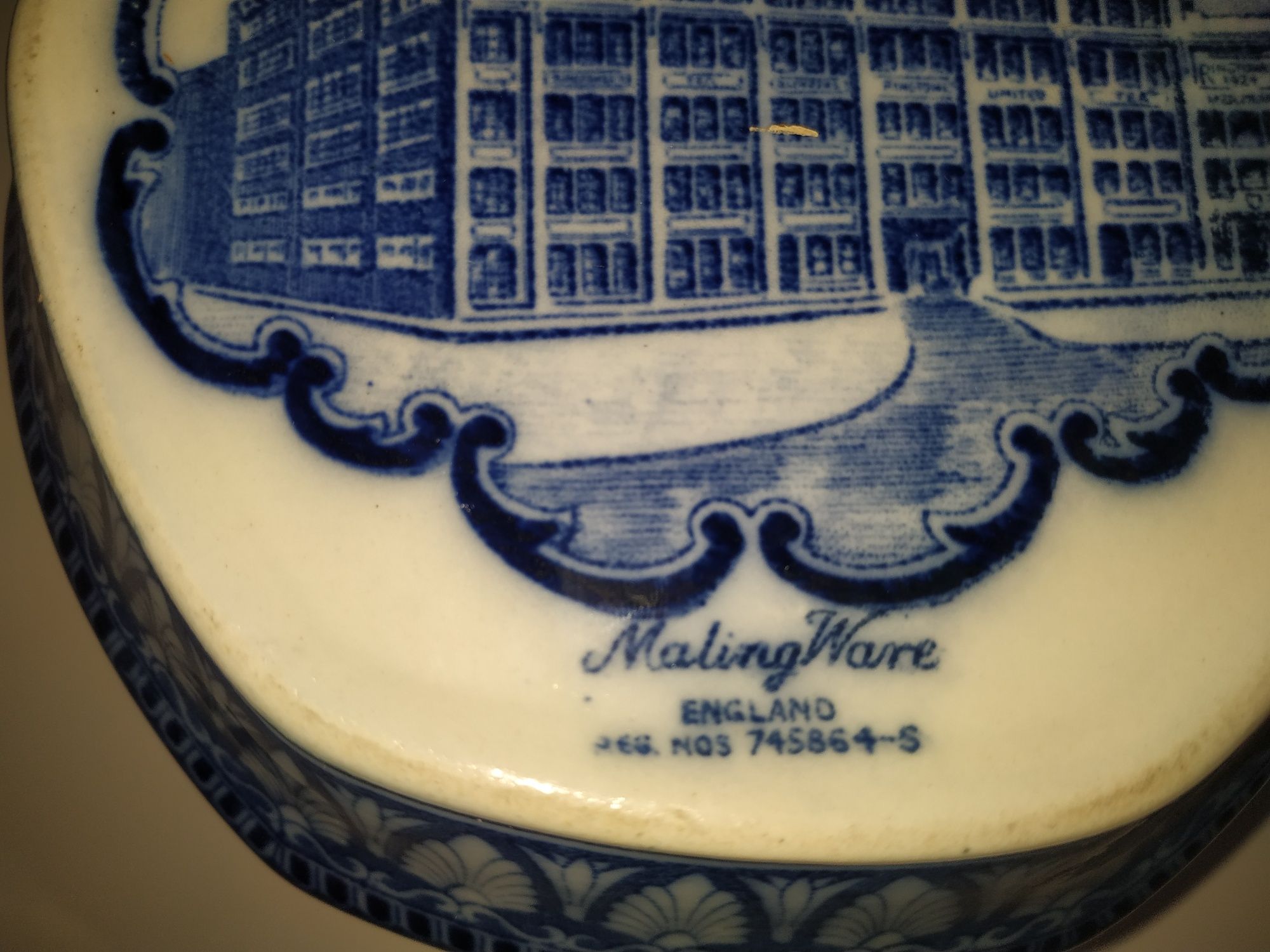 Maling Ware.Pojemnik  ANTYK 1929. Przepiękna porcelana Angielska.