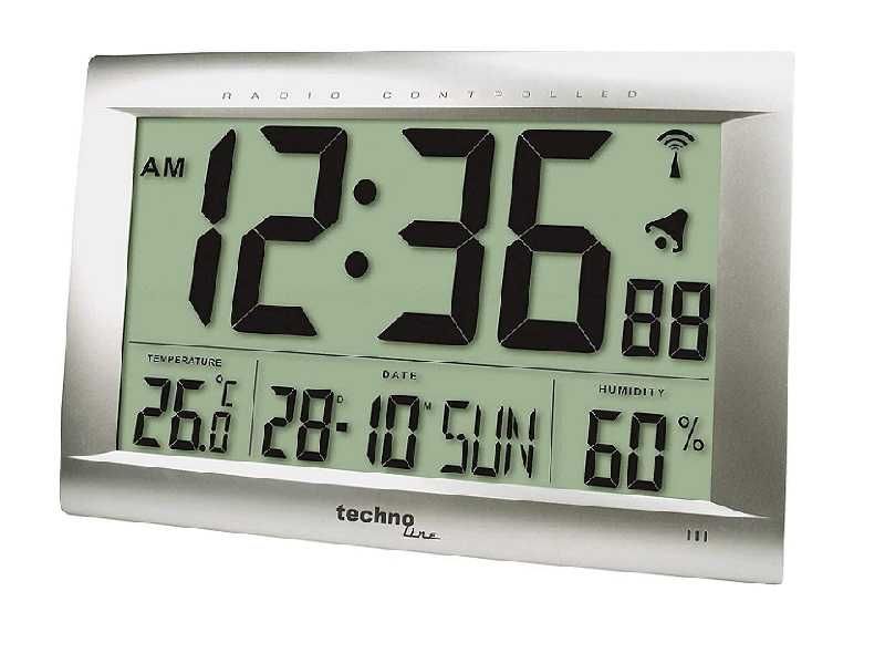 годинник радіокерований електронний будильник Technoline WS8009, сірий